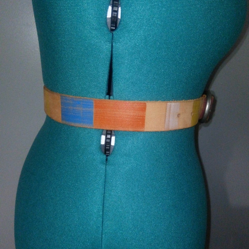 Original Penguin Striped Leather Belt NWOT - Picture 5 of 10